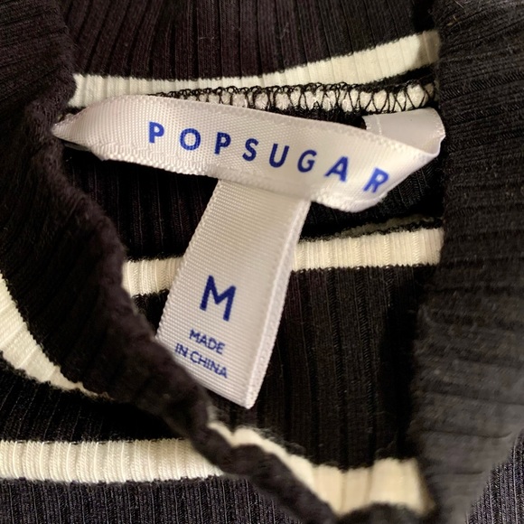 ✨ POPSUGAR ✨ | Elbow Sleeve Striped Mock neck | Size M - Picture 4 of 4